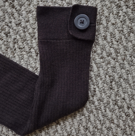 KENNETH COLE NY LADIES WOOL CARDIGAN DARK BROWN RIBBED WITH BANDS SMALL - Picture 3 of 10